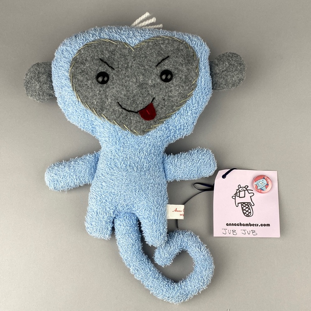 Handmade Art Toy Monkey Plush "Job Jub" Stuffed Animal Anna Chambers